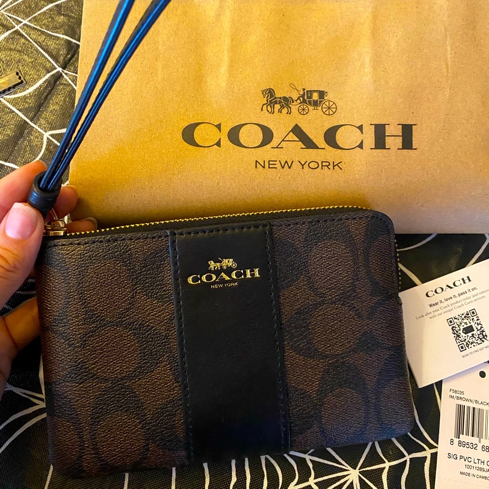 Coach monogram wristlet